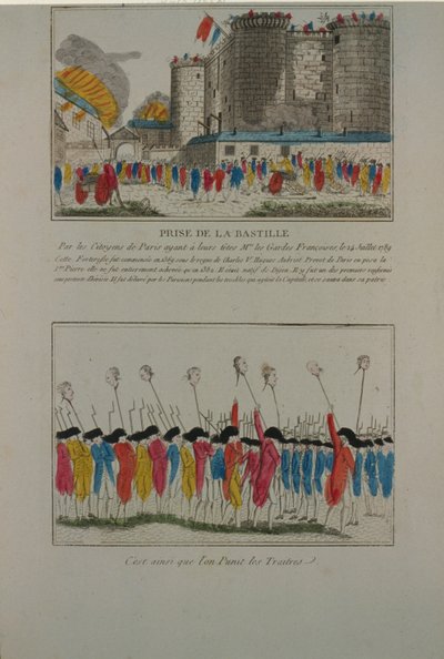 La demolizione della Bastiglia, 14 luglio 1789, 1789 da Unbekannt