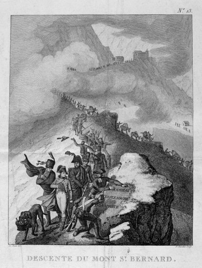 La discesa del Monte San Bernardo, 1800 da Unbekannt
