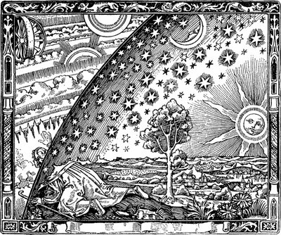 Il bordo del firmamento incisione di Flammarion da L