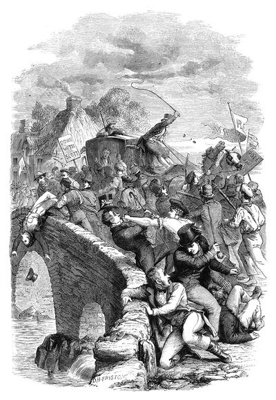 La rivolta elettorale a Hawick, Scottish Borders, 1837 c1895 da Unbekannt