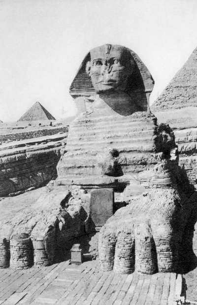 La Sfinge scavata, Cairo, Egitto, c1920 da Unbekannt