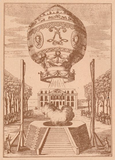 La prima ascesa in mongolfiera, c1785 1919 da Unbekannt