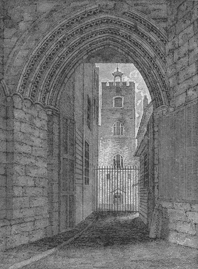 La porta del Priorato di San Bartolomeo, West Smithfield, Città di Londra, c1850 da Unbekannt