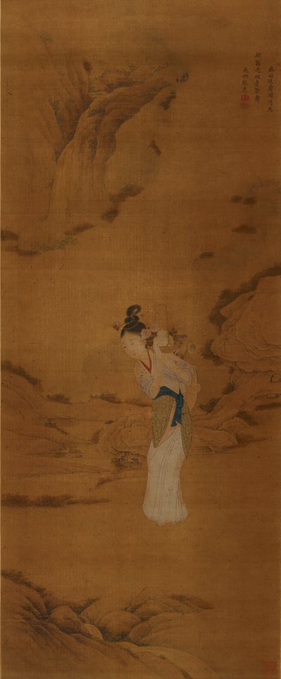 La dea Magu con un cesto di fiori, Dinastia Qing 1645-1911 da Unbekannt