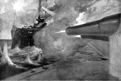 I cannoni di una nave da guerra giapponese, Guerra russo-giapponese, 1904 da Unbekannt