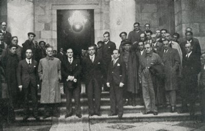 Il capo del governo basco (o lehendakari) Jose Antonio Aguirre e membri del governo, Barcellona. Fondazione Privata Jubert Figueras. da Unbekannt