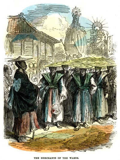I mercanti del quartiere, processione del festival di Capodanno a Yokohama, Giappone, 1872 da Unbekannt