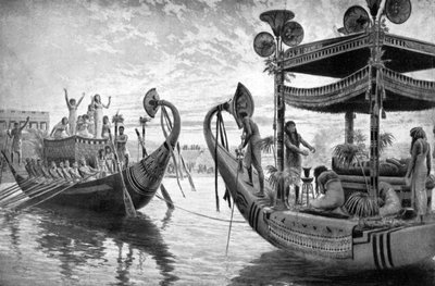 La mummia di Tutankhamon attraversa il Nilo per l