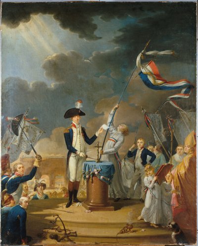 Il giuramento di La Fayette alla Festa della Federazione, 14 luglio 1790, 1791 da Unbekannt