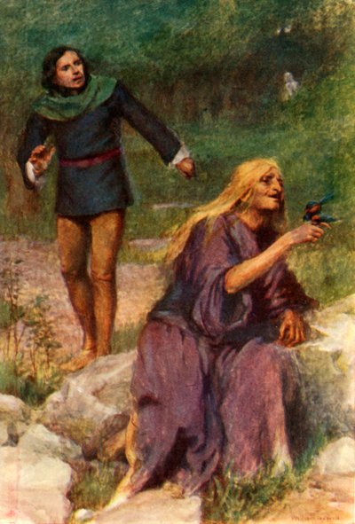 La vecchia era assorbita nel giocare con l