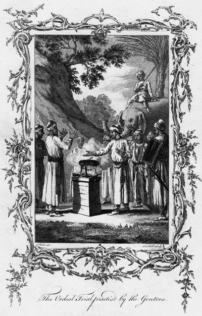 Il processo di ordalia praticato dai Gentoos, c1770 da Unbekannt