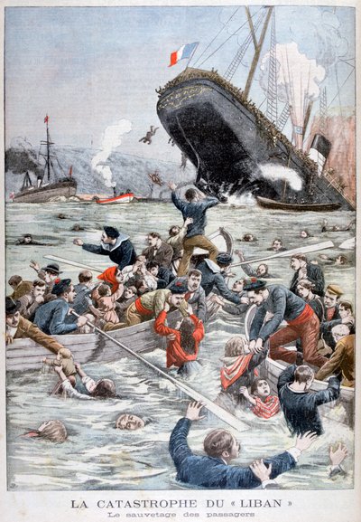 Il transatlantico Liban che affonda dopo una collisione con un