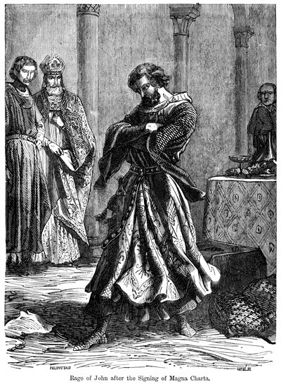 La rabbia di Re Giovanni 1167-1216 dopo la firma della Magna Carta c1215 da Unbekannt