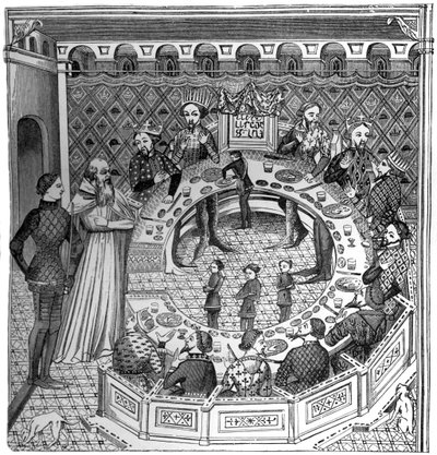 La tavola rotonda di Re Artù di Bretagna, XIV secolo, 1870 da Unbekannt