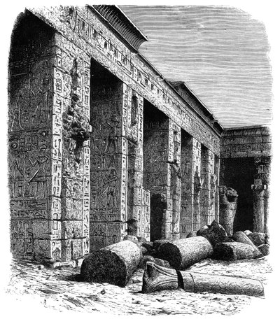 Le rovine del Palazzo di Ramses III, Medinet Habu, Alto Egitto, c1890 da Unbekannt