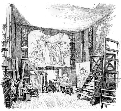 Lo studio di Paul-Jacques-Aimé Baudry, c1880-1882 da Unbekannt