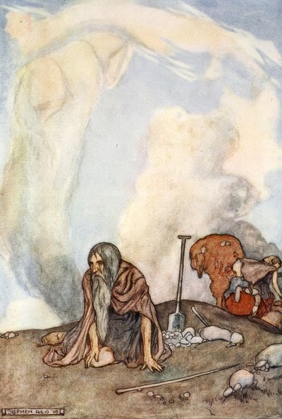 Il cavallo bianco era svanito dai loro occhi come una ghirlanda di nebbia, c1910 da Unbekannt