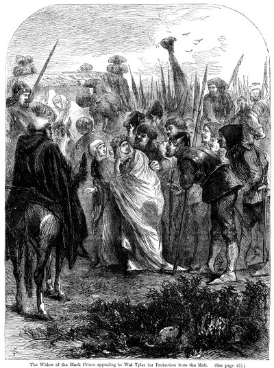 La vedova del Principe Nero che chiede protezione a Wat Tyler dalla folla, 1381 da Unbekannt