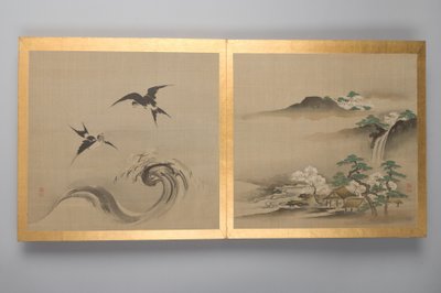 Trenta dipinti di uccelli, fiori e paesaggi, fine XVIII secolo da Unbekannt