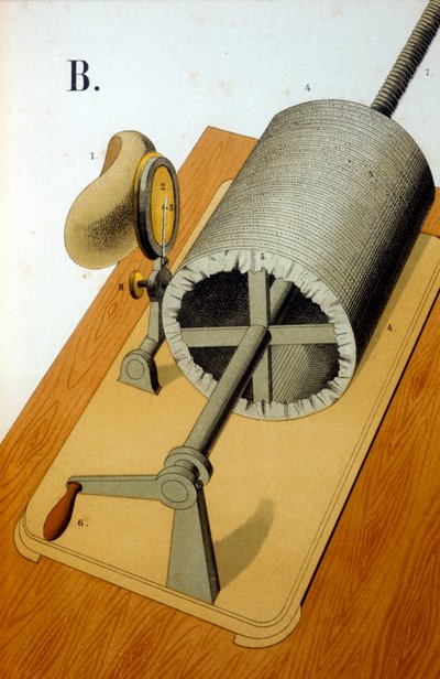 Il primo fonografo di Thomas Alva Edison, 1878 da Unbekannt