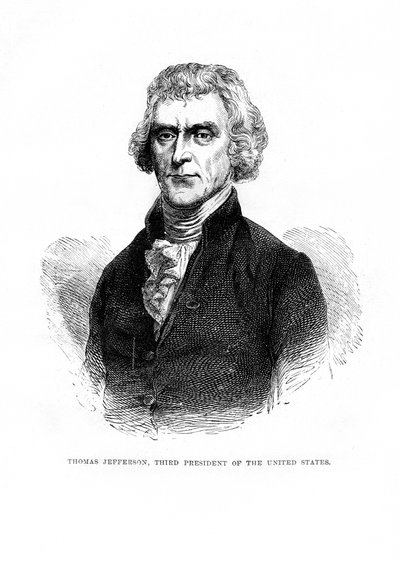 Thomas Jefferson, terzo Presidente degli Stati Uniti, 1872 da Unbekannt