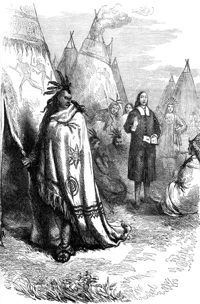 Thomas Mayhew e il sachem dei Narragansett, XVII secolo c1880 da Unbekannt