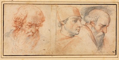 Tre studi di testa, 1600 da Unbekannt