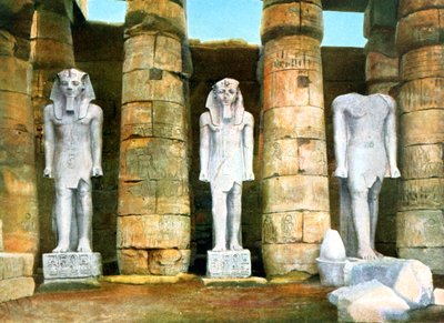 Tre statue di Ramesse II, Luxor, Egitto, XX secolo da Unbekannt