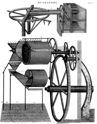 Macchina per la trebbiatura di Andrew Meikle, inventore e mugnaio scozzese, 1811 da Unbekannt