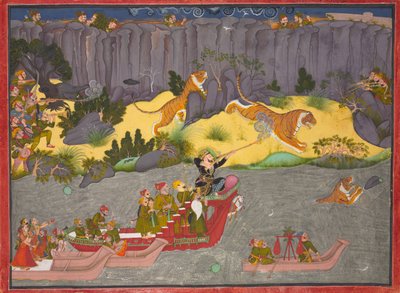 Caccia alla tigre di Raja Ram Singh II da Unbekannt