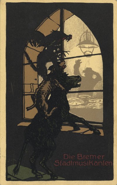 Design del titolo del libro I musicanti di Brema dei Fratelli Grimm da Unbekannt
