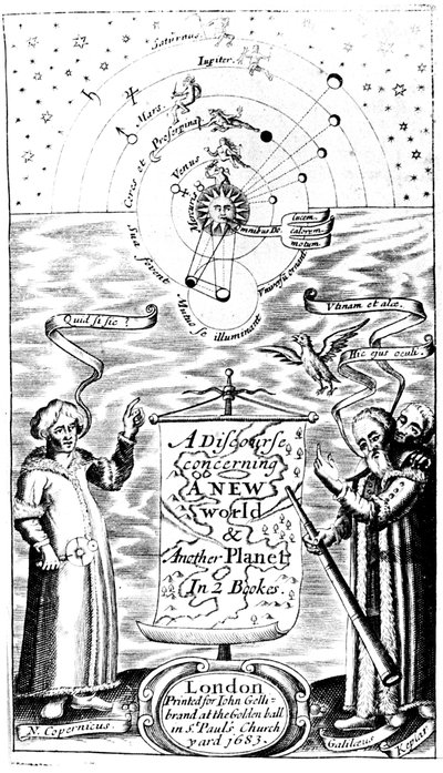 Pagina del titolo di Un Discorso su un Nuovo Mondo e un Altro Pianeta di John Wilkins da Unbekannt