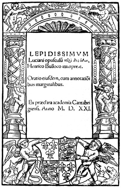 Pagina del titolo di Luciano, 1521, 1893 da Unbekannt