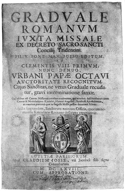 Pagina del titolo di un Messale donato da Giacomo II a John Brenan, 1894 da Unbekannt