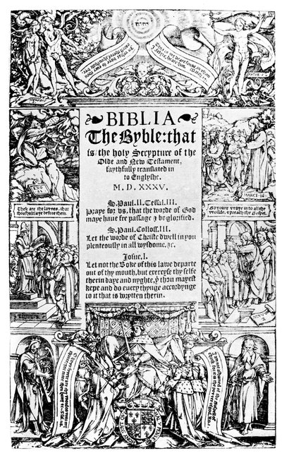 Pagina del titolo della Bibbia di Coverdale, 1535, 1926 da Unbekannt