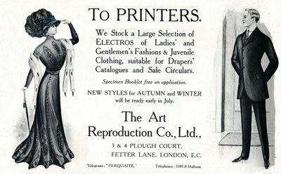 Ai tipografi - Pubblicità della Art Reproduction Co., Ltd, 1909 da Unbekannt