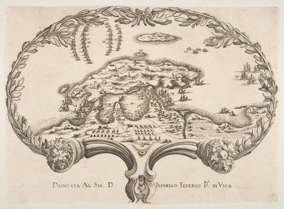 Piano topografico di Porto Ercole a forma di ventaglio da Unbekannt