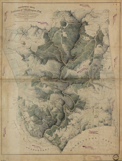Schizzo topografico dei dintorni di Washington, D.C. da Unbekannt