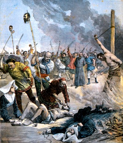 Tortura e omicidio di suore e preti cristiani durante la rivolta dei Boxer in Cina, 1891 da Unbekannt