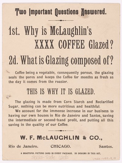 Cartolina commerciale, pubblicità per il caffè di McLaughlin dalla serie Scene e vita dei bambini da Unbekannt