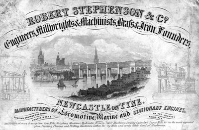Carta commerciale di Robert Stephenson & Company, ingegnere inglese, c 1800 da Unbekannt