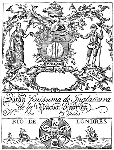 Etichetta commerciale della South Sea Company, XVIII secolo 1894 da Unbekannt