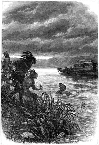Commercianti sul fiume Ohio attaccati dai nativi americani, XVIII secolo c1880 da Unbekannt