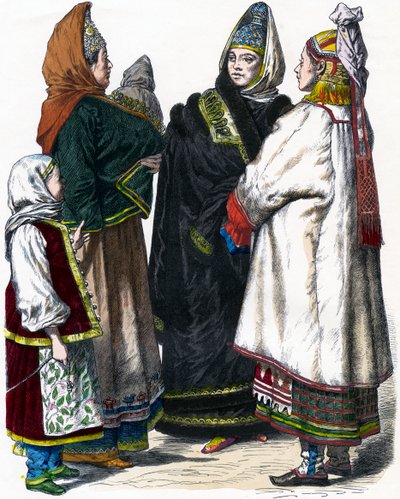 Costume tradizionale russo, c1850 da Unbekannt