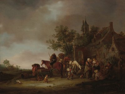 Viaggiatori che si Fermano a una Locanda da Unbekannt