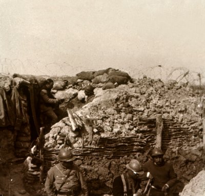 Trincee, Champagne, nord della Francia, c1914-c1918 da Unbekannt