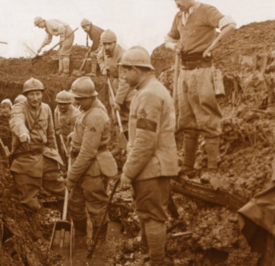 Trincee, Quennevières, nord della Francia, c1914-c1918 da Unbekannt