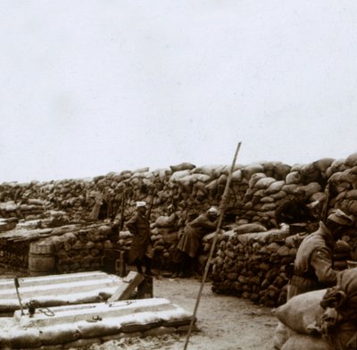 Trincee a Mamelon Vert, Nieuwpoort, Fiandre, Belgio, c1914-c1918 da Unbekannt