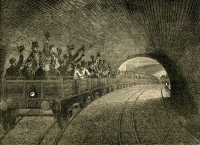 Viaggio di prova sulla ferrovia sotterranea, 1863, c. 1876 da Unbekannt