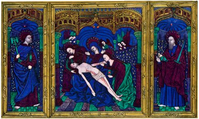 Trittico, smalto champlevé su rame, 16° secolo, 1931 da Unbekannt